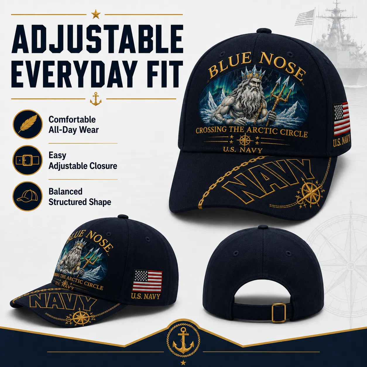PatriotPeak – Premium Navy Embroidered Military Cap
