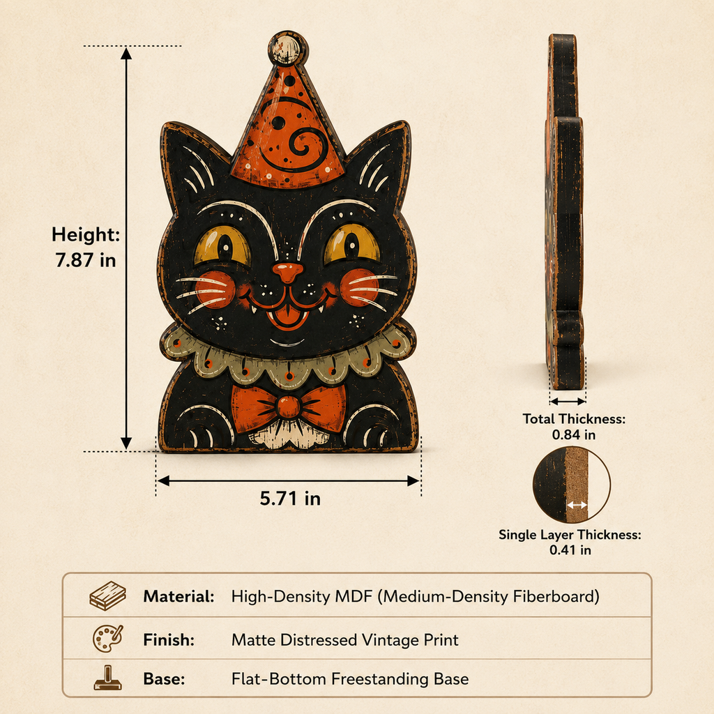 Vintage Halloween Wooden Character Tabletop Decor