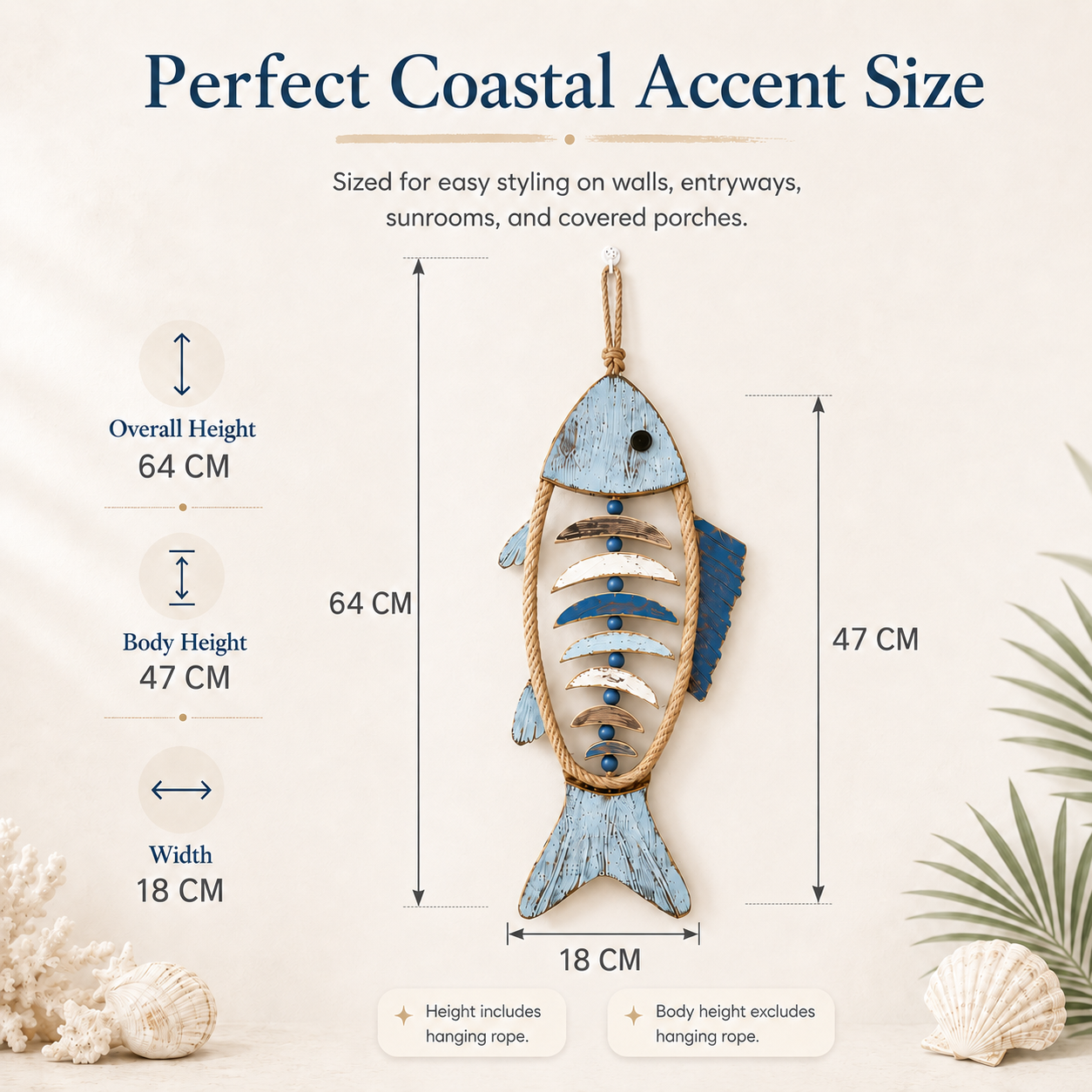 HarborCharm  – Illuminated Driftwood Fish Wall Art