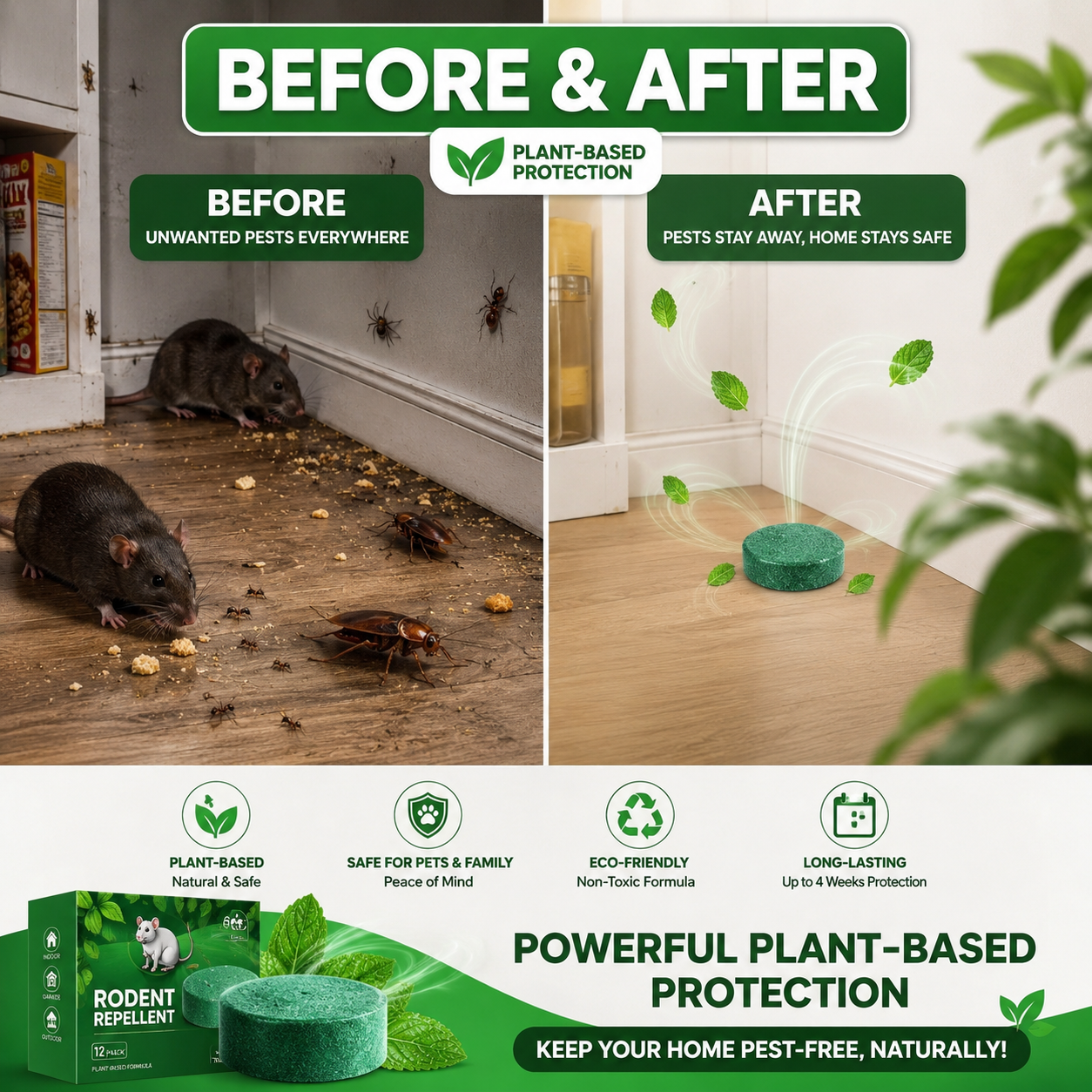 Natural Peppermint Rodent Repellent Tablets