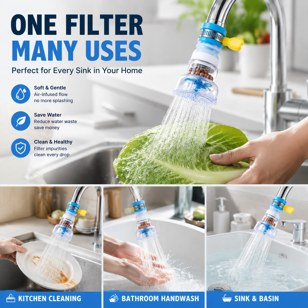 💧 AquaFlex – 360° Faucet Filter Set