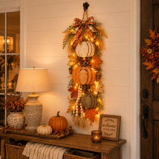 CozyHarvest – Wooden Pumpkin Porch Hanging Decor