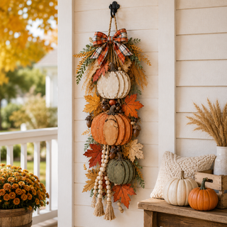 CozyHarvest – Wooden Pumpkin Porch Hanging Decor