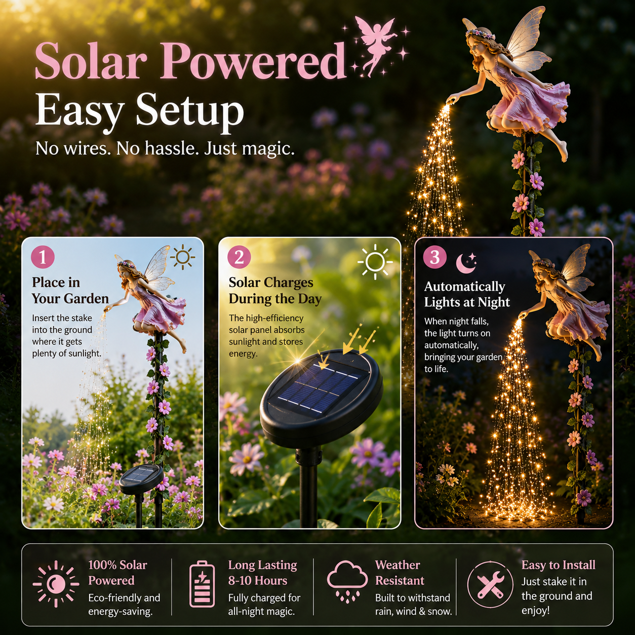 FairyGlow – Solar Sprinkling Fairy Garden Light