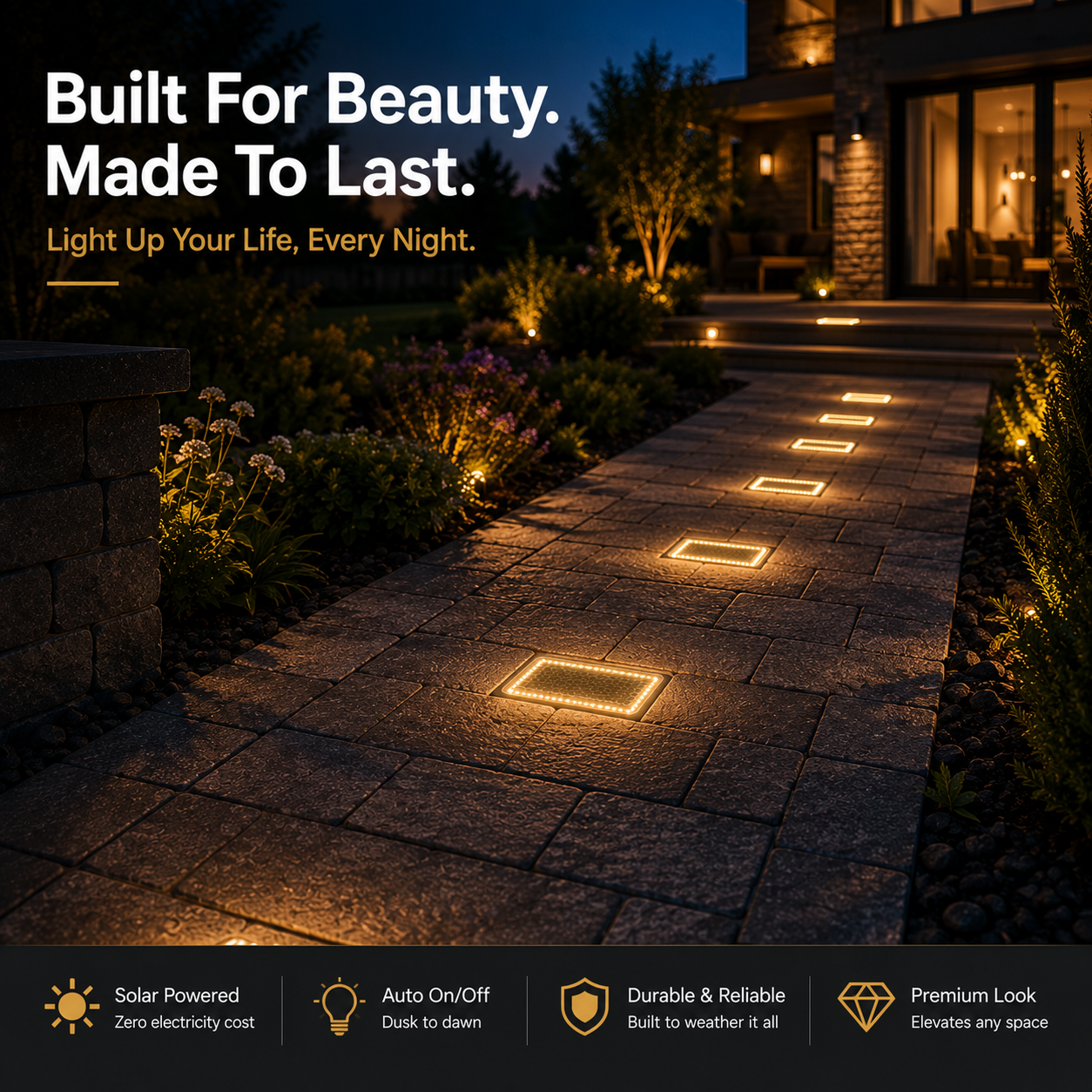 WalkLume – Premium Solar Paver Pathway Lighting