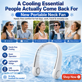 ⚡ Heute 49 % Rabatt – ❄️ Bleiben Sie überall cool – Neuer tragbarer Nackenventilator | Freihändig • Leicht • Über USB aufladbar