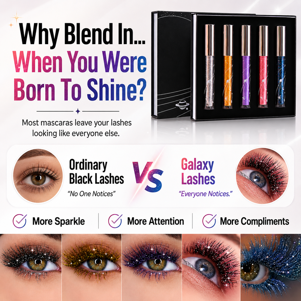 SparkleLash – Shimmer Glitter Mascara Collection