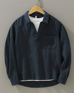 CloudSoft – Relaxed Fit, Cool & Stylish Half-Placket Shirt