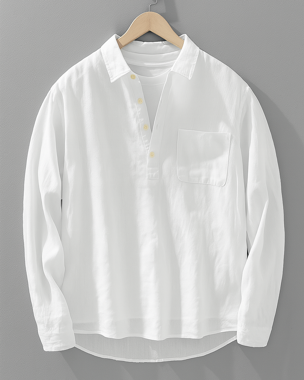 CloudSoft – Relaxed Fit, Cool & Stylish Half-Placket Shirt