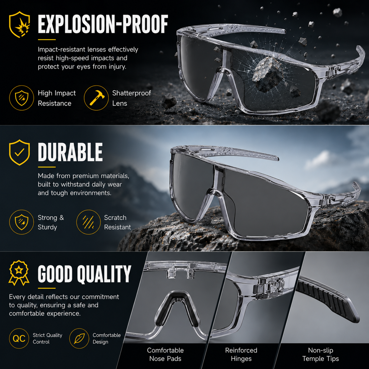 VisionWise – UV400 Photochromic Safety Glasses