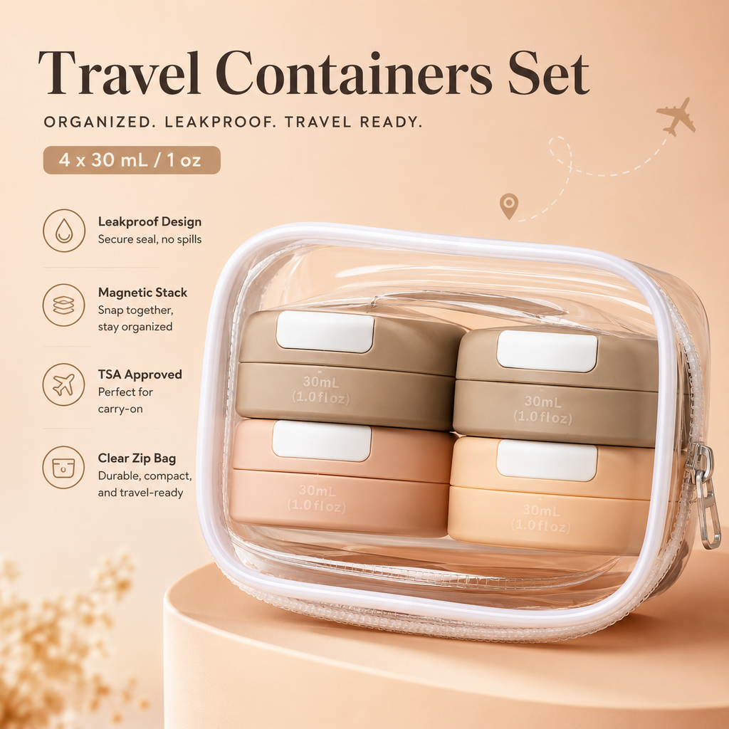 SnapVault – Magnetic Cosmetic Travel Container Set