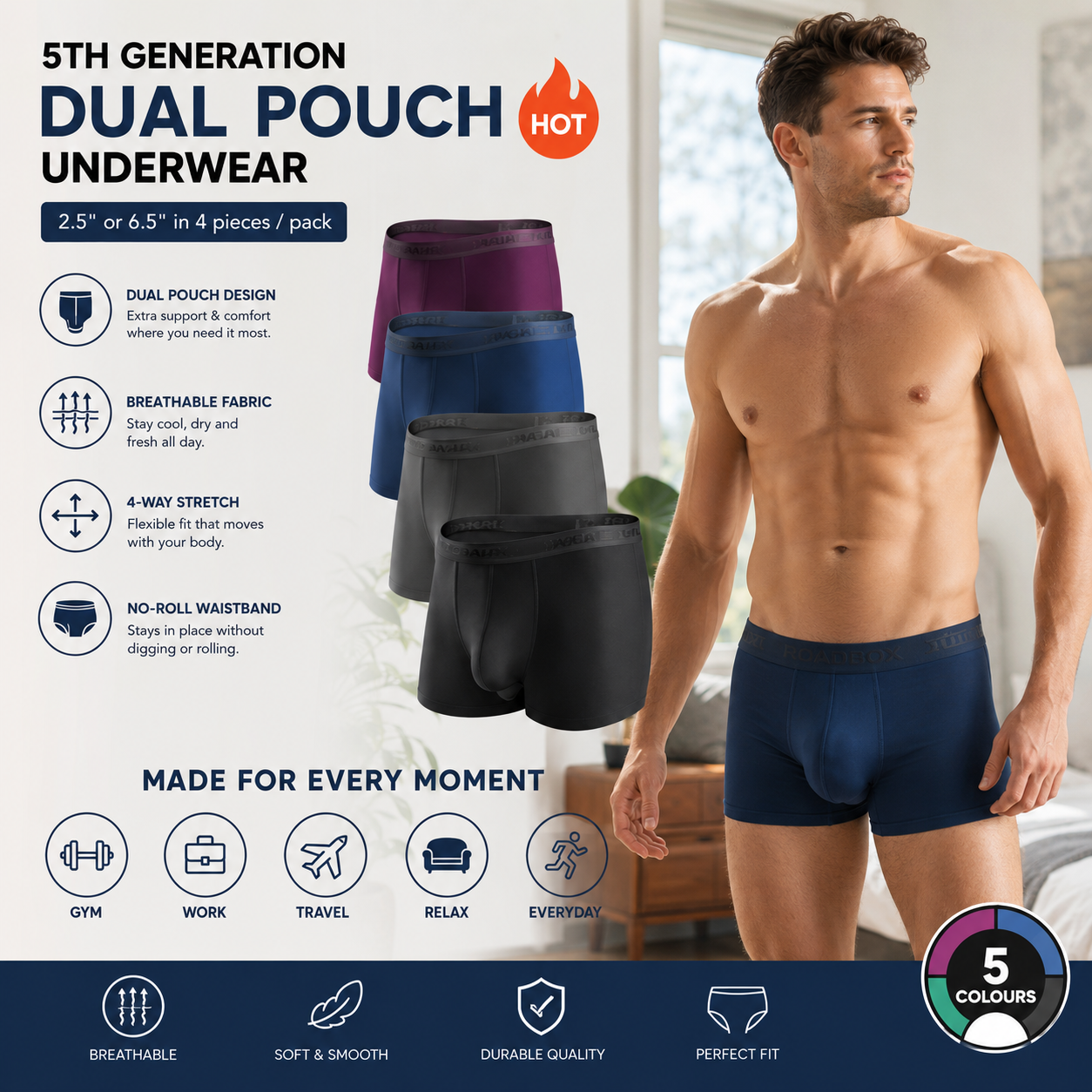 FreshCore – Breathable Ice Silk Support Trunks