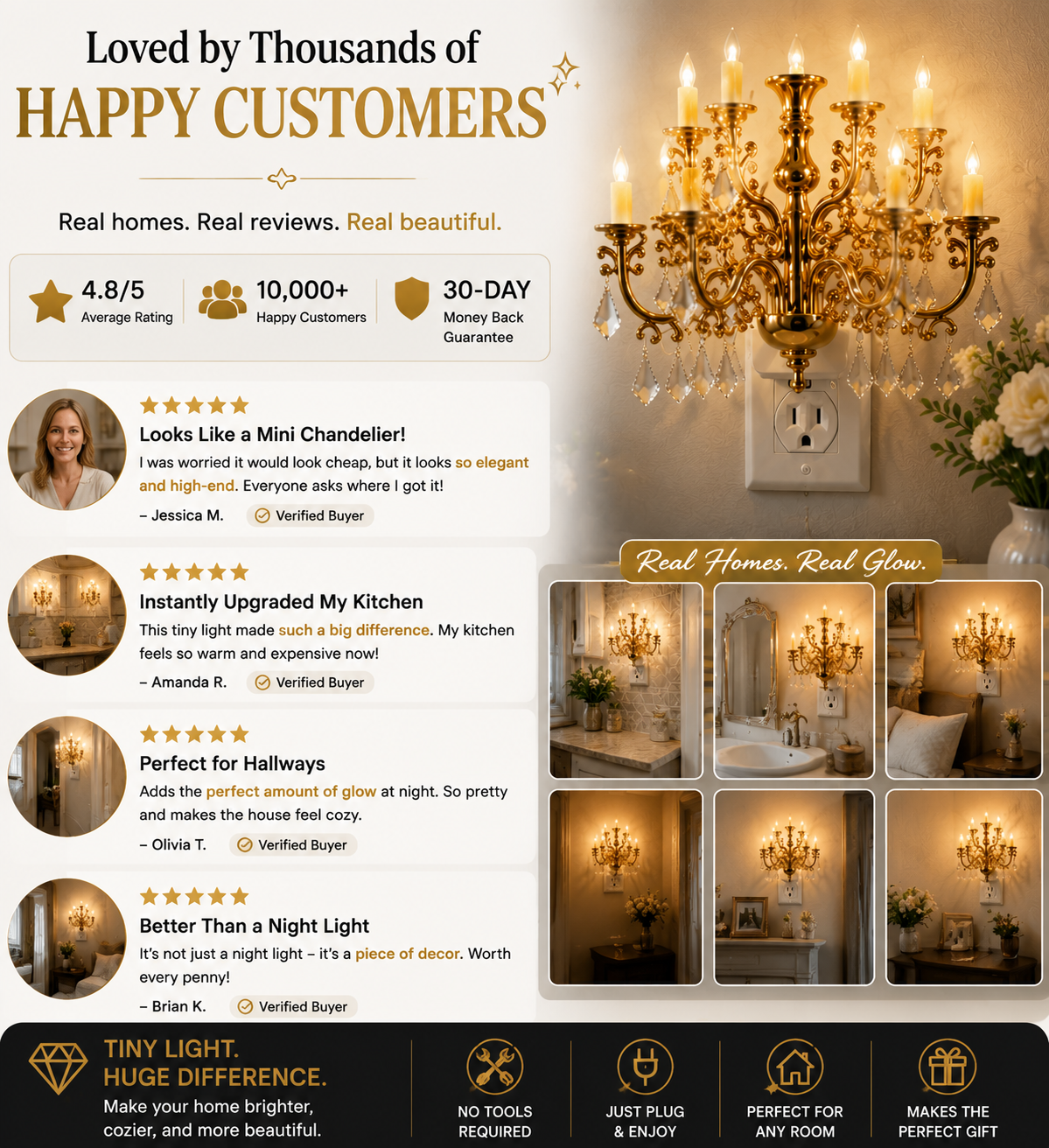 LumiCrystal – Plug-In Chandelier Night Light