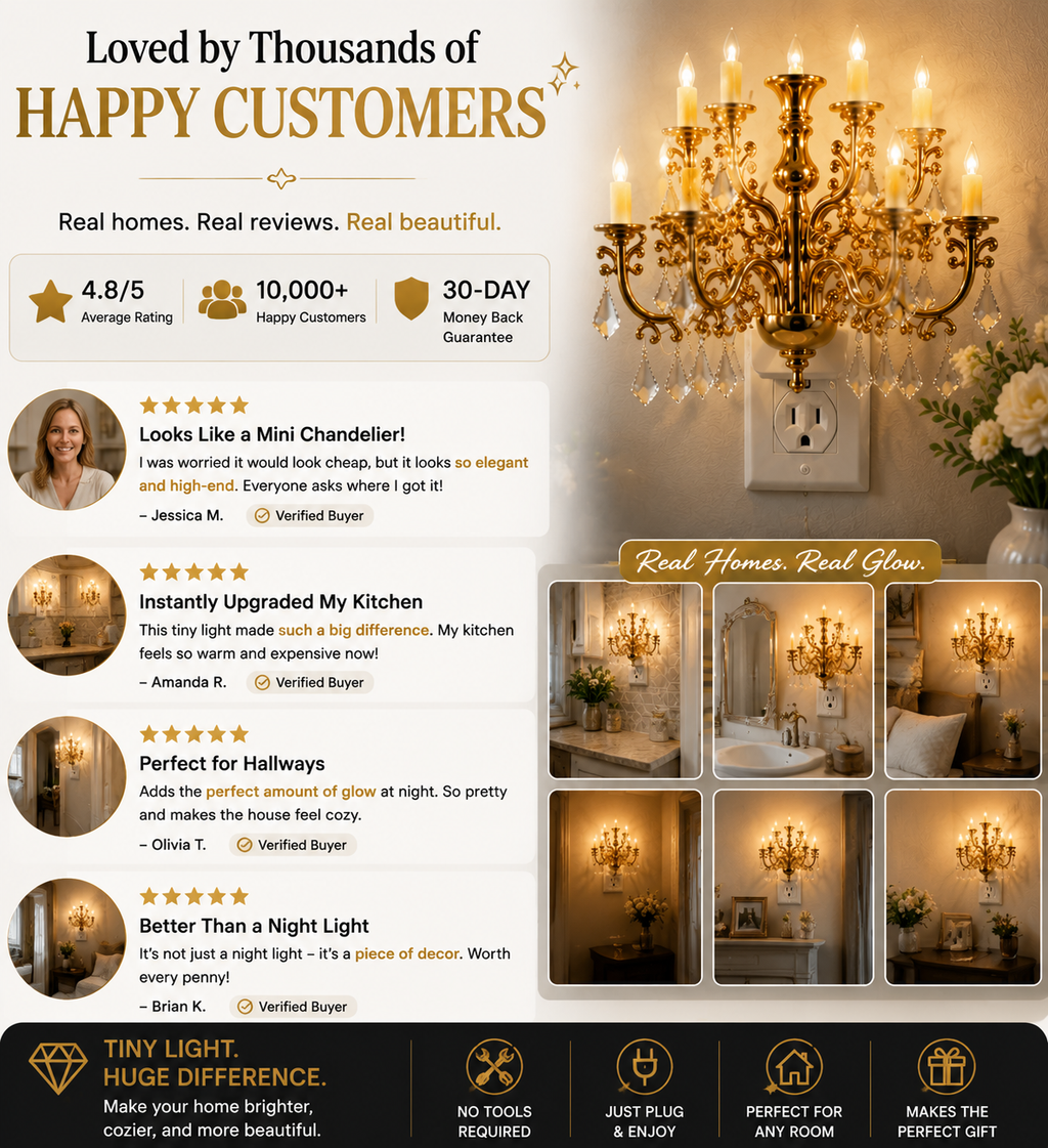 LumiCrystal – Plug-In Chandelier Night Light