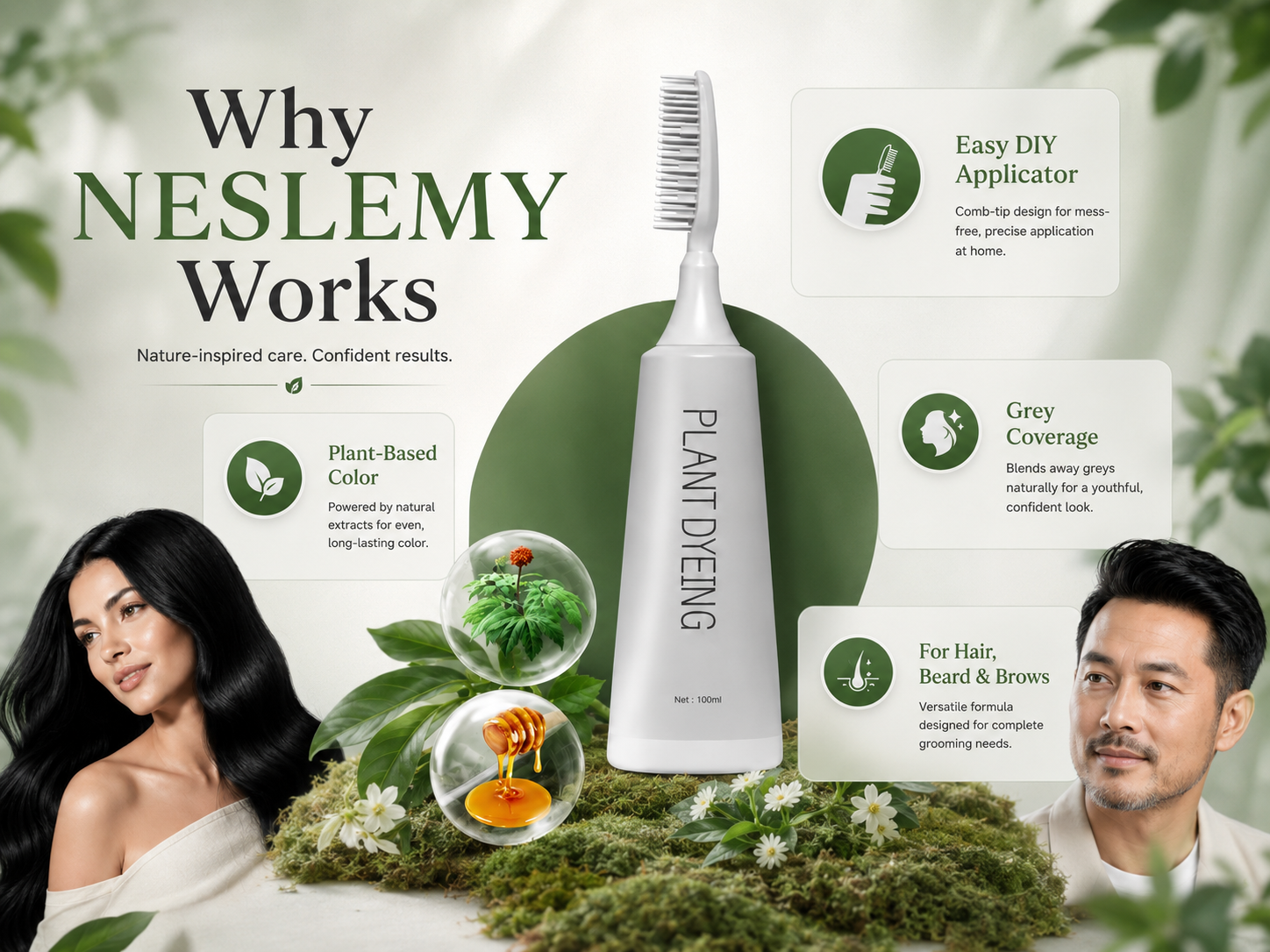 HerbalShade – Natural Hair Color Comb