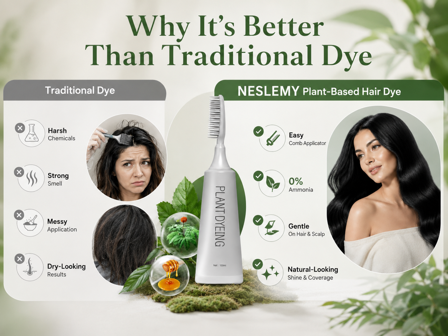 HerbalShade – Natural Hair Color Comb