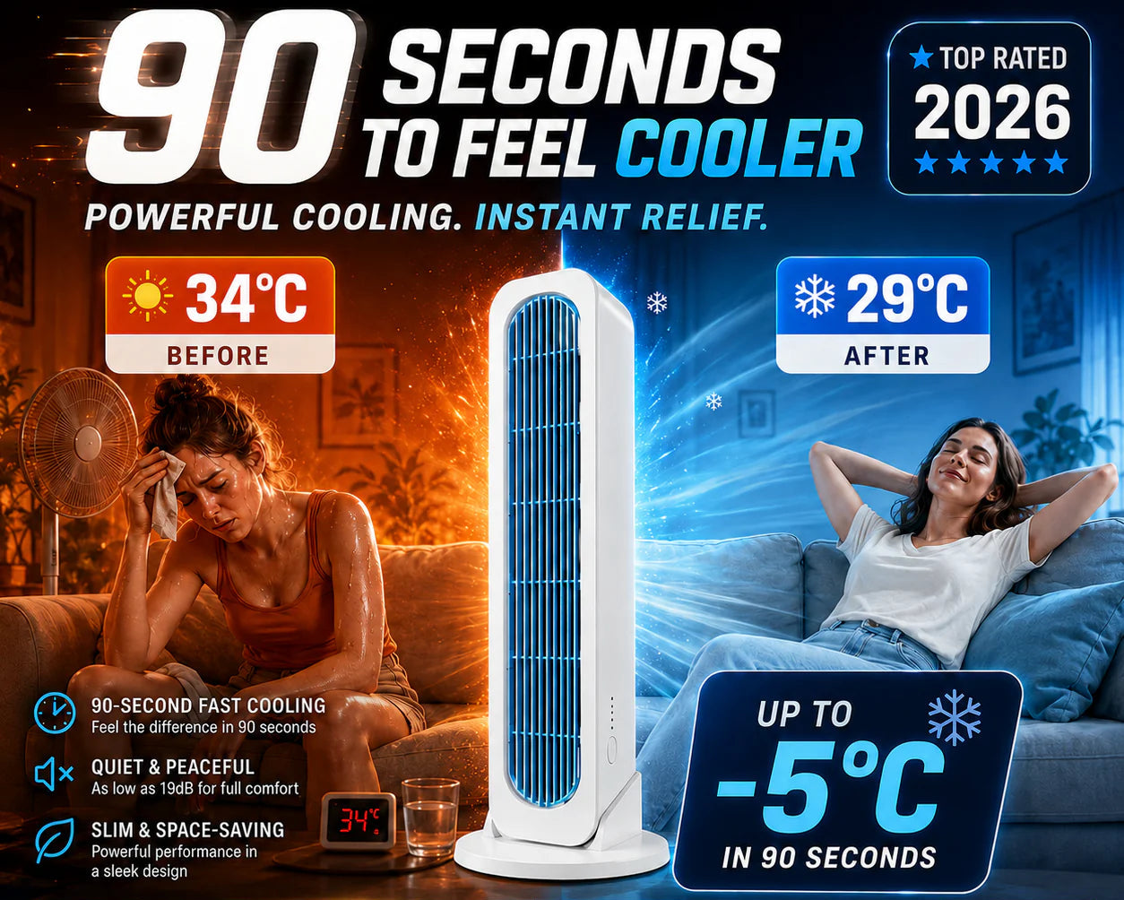 AeroCool – Fast Cooling Dual-Position Tower Fan