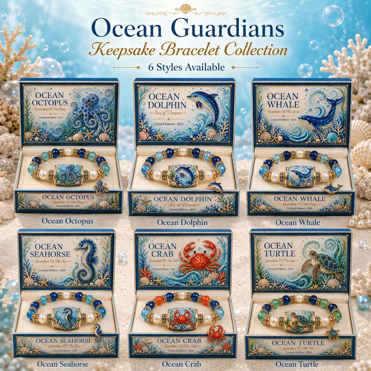 OceanAura – Guardian Charm Bracelet