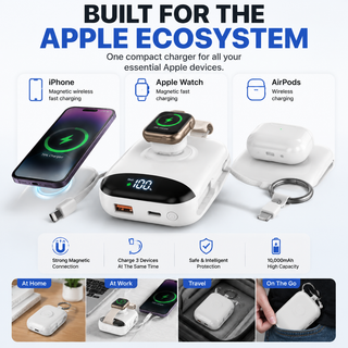 PowerDock –  Magnetic 3-in-1 Wireless Charging Power Bank