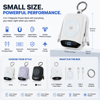 PowerDock –  Magnetic 3-in-1 Wireless Charging Power Bank