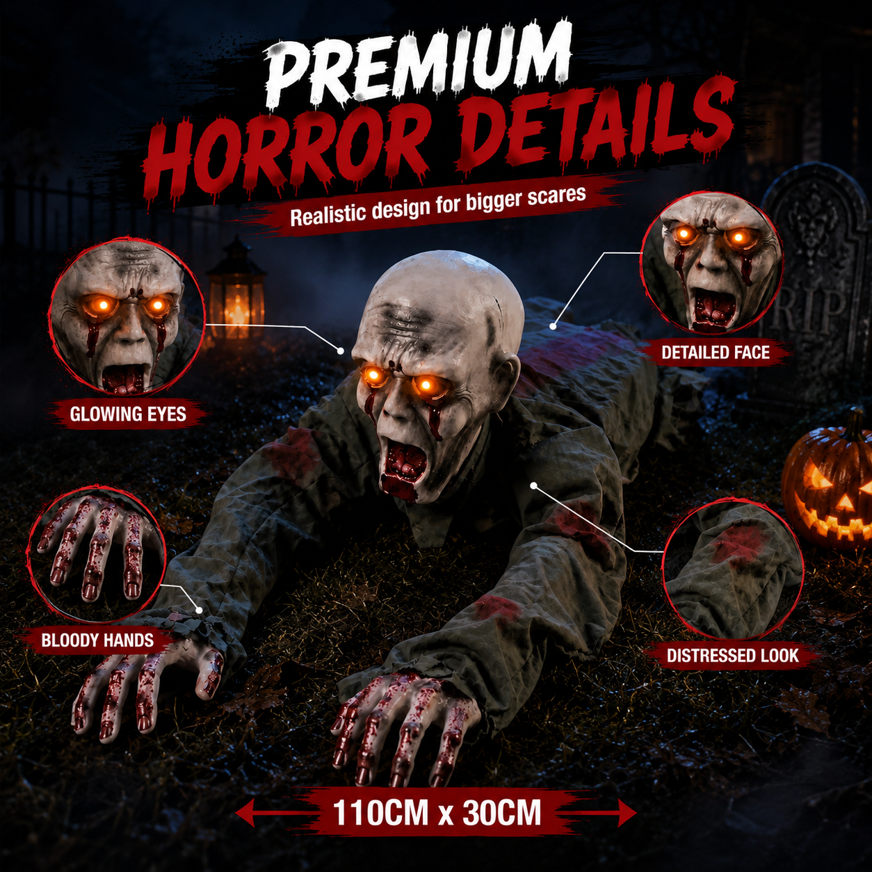 HauntGlow – Realistic Crawling Ghost Outdoor Decoration