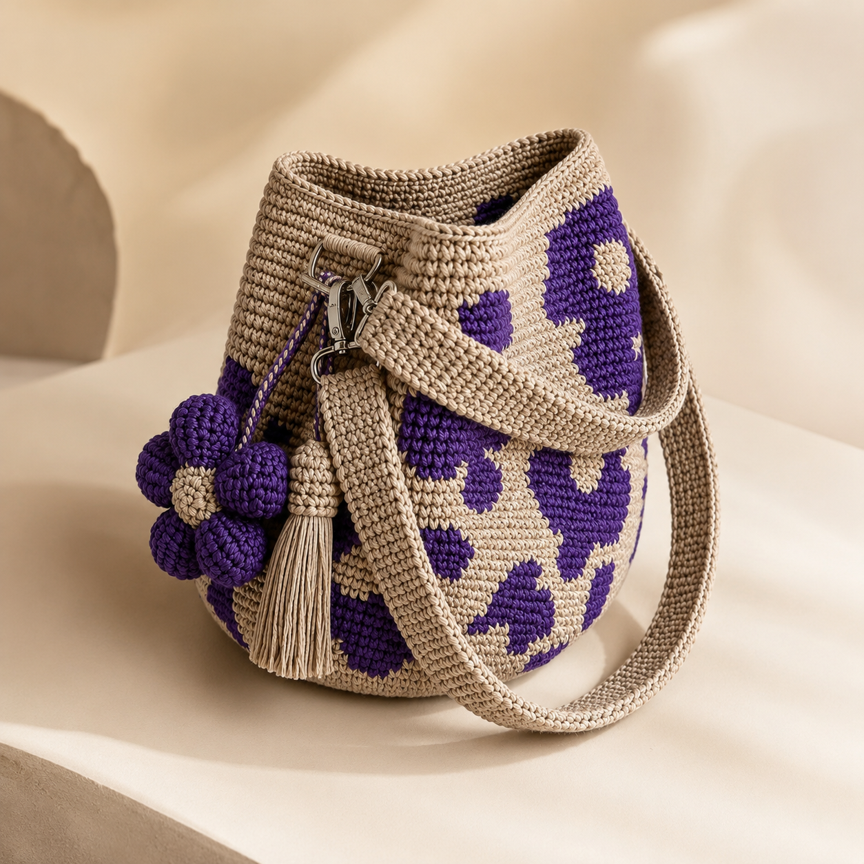 BloomEase – Handwoven Floral Everyday Bucket Bag