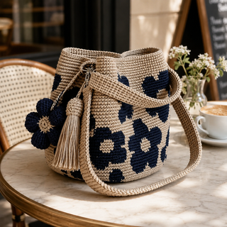 BloomEase – Handwoven Floral Everyday Bucket Bag