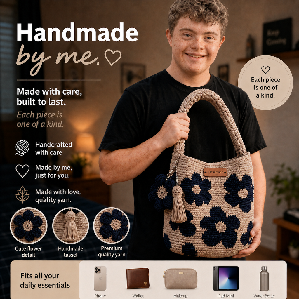 BloomEase – Handwoven Floral Everyday Bucket Bag