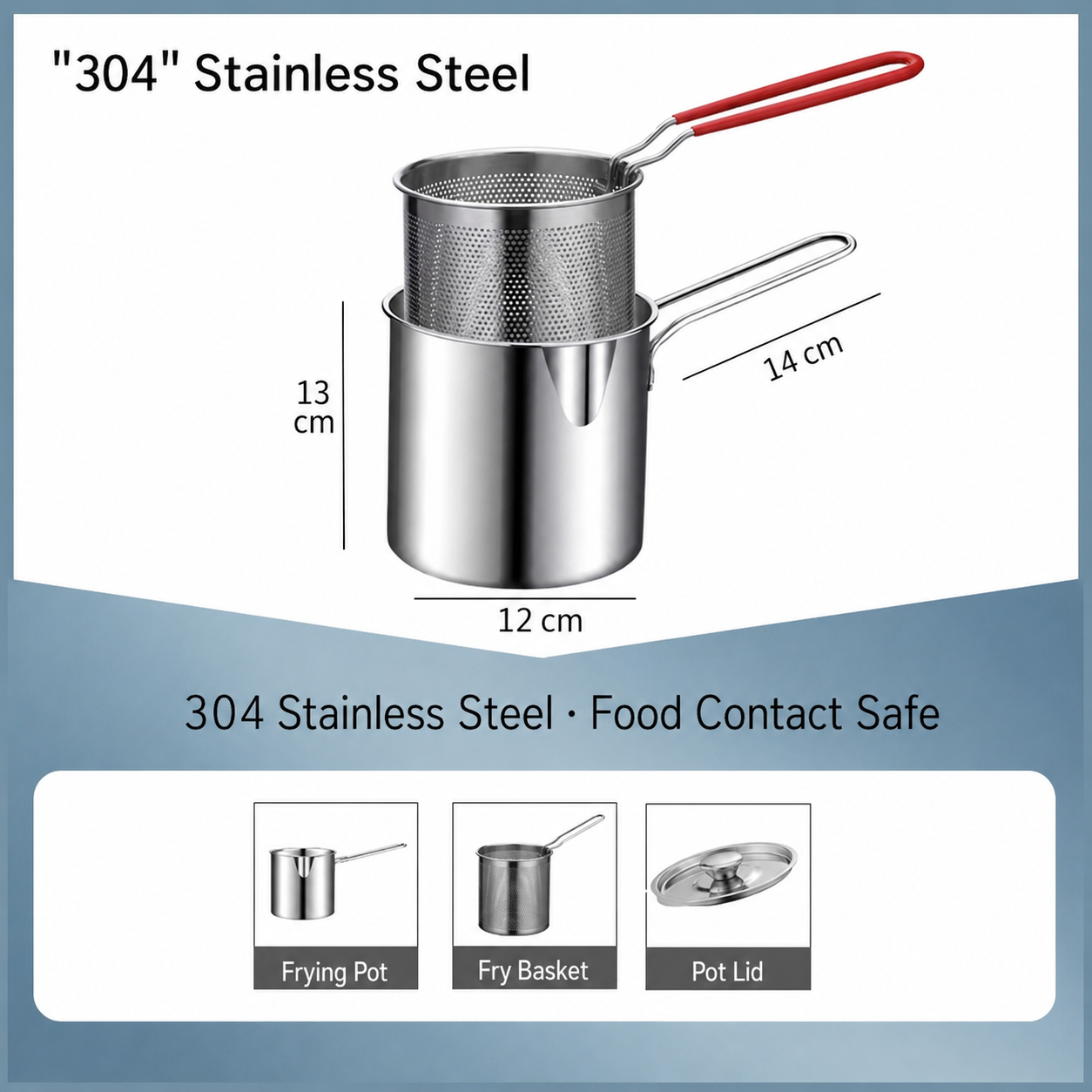 CrispPro – 304 Stainless Steel Oil-Saving Fryer Pot