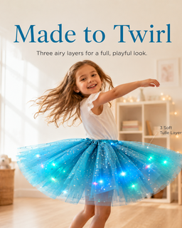 GlowTwirl – Light-Up Star Mesh Princess Tutu