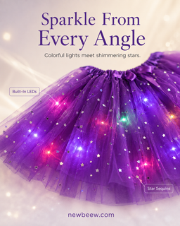 GlowTwirl – Light-Up Star Mesh Princess Tutu