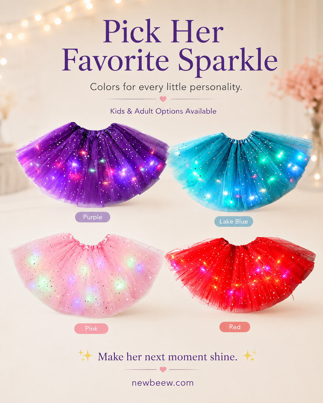 GlowTwirl – Light-Up Star Mesh Princess Tutu