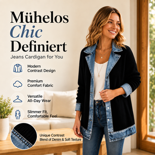 DenimAura – Refined Women's Ribbed Detail Denim Coat