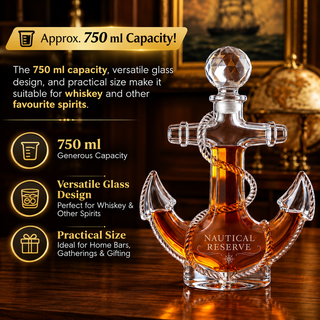 AnchorCrest – Premium Nautical Glass Decanter