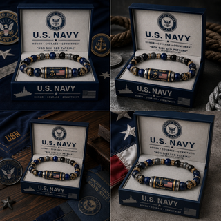 HonorGuard – Premium Navy Tribute Beaded Bracelet