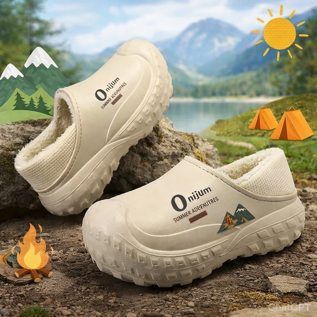 Men’s Plush Indoor Outdoor Winter Slippers