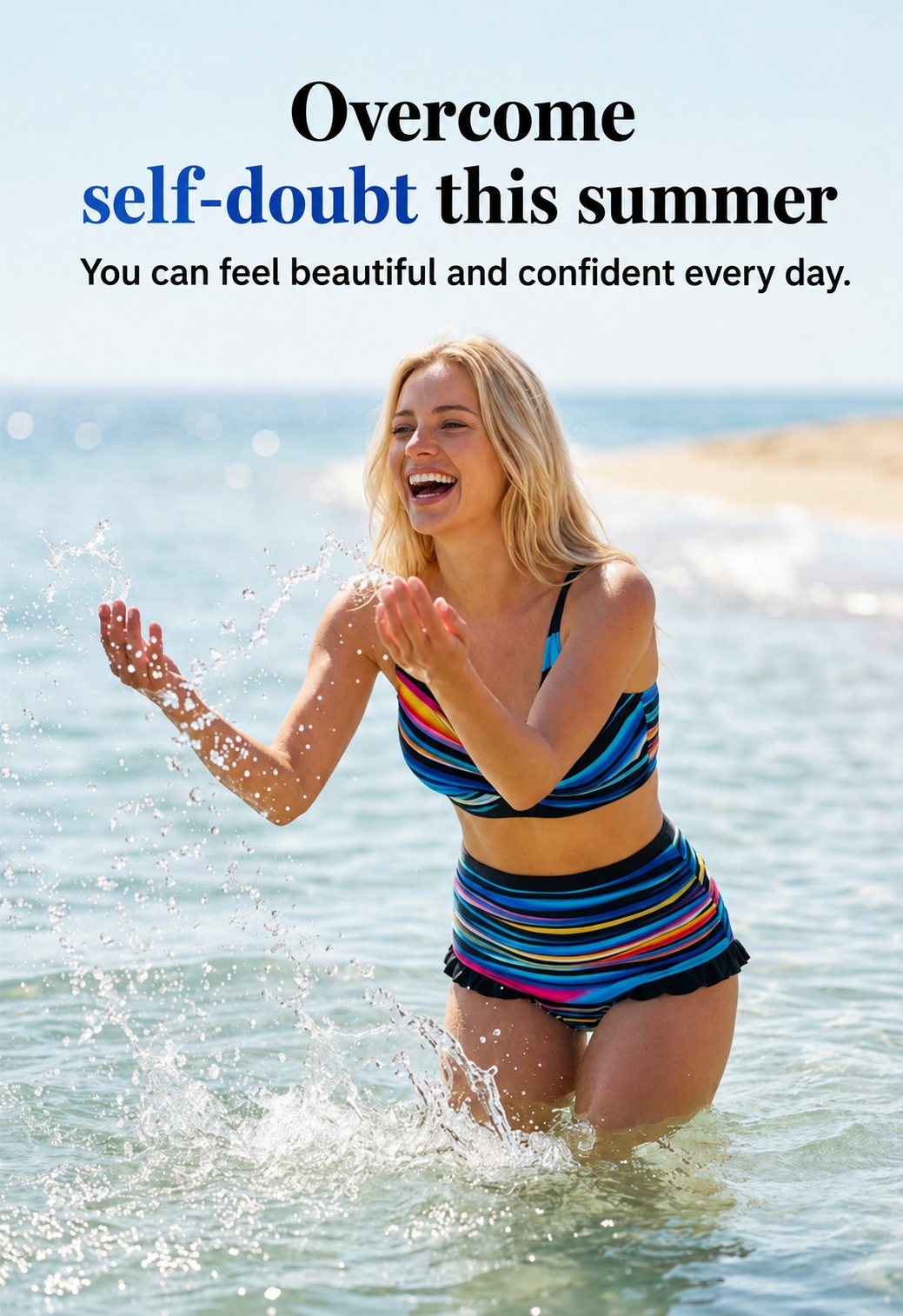 BeachFit – Striped Slimming Bikini Set