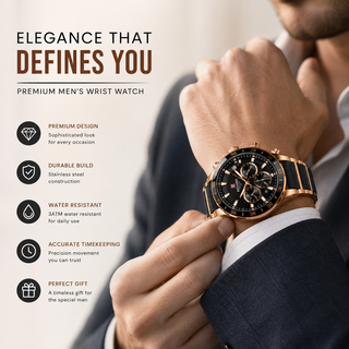 RoyalTime – Black Edition Chronograph Watch