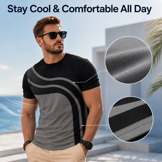 UrbanShade – Gradient Stripe T-Shirt Set