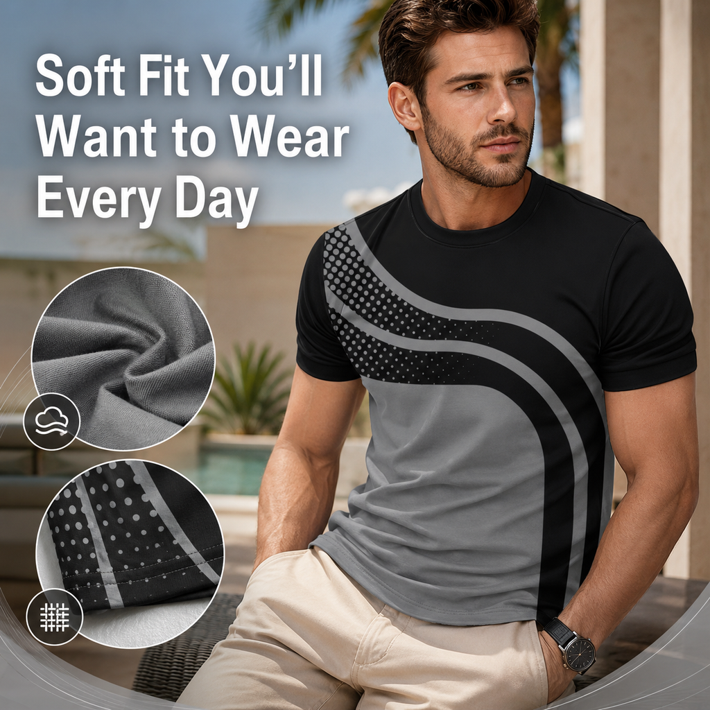 UrbanShade – Gradient Stripe T-Shirt Set