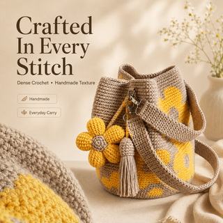 BloomStitch - Handmade Crochet Flower Tote Bag