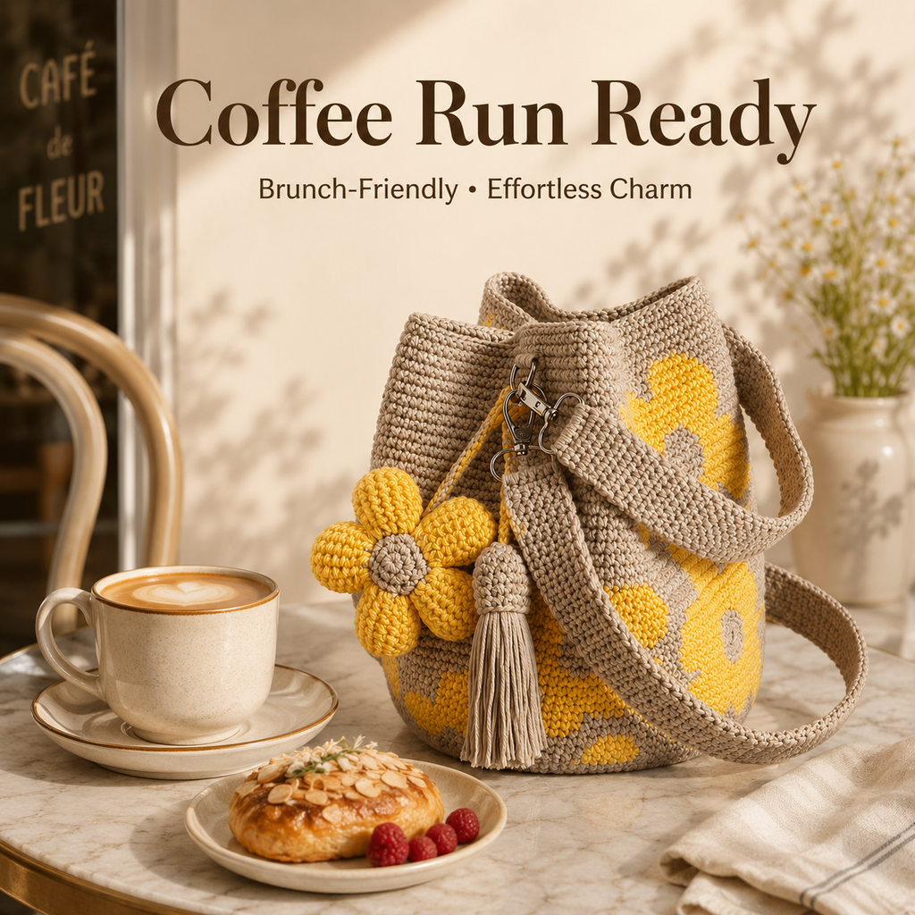 BloomStitch - Handmade Crochet Flower Tote Bag
