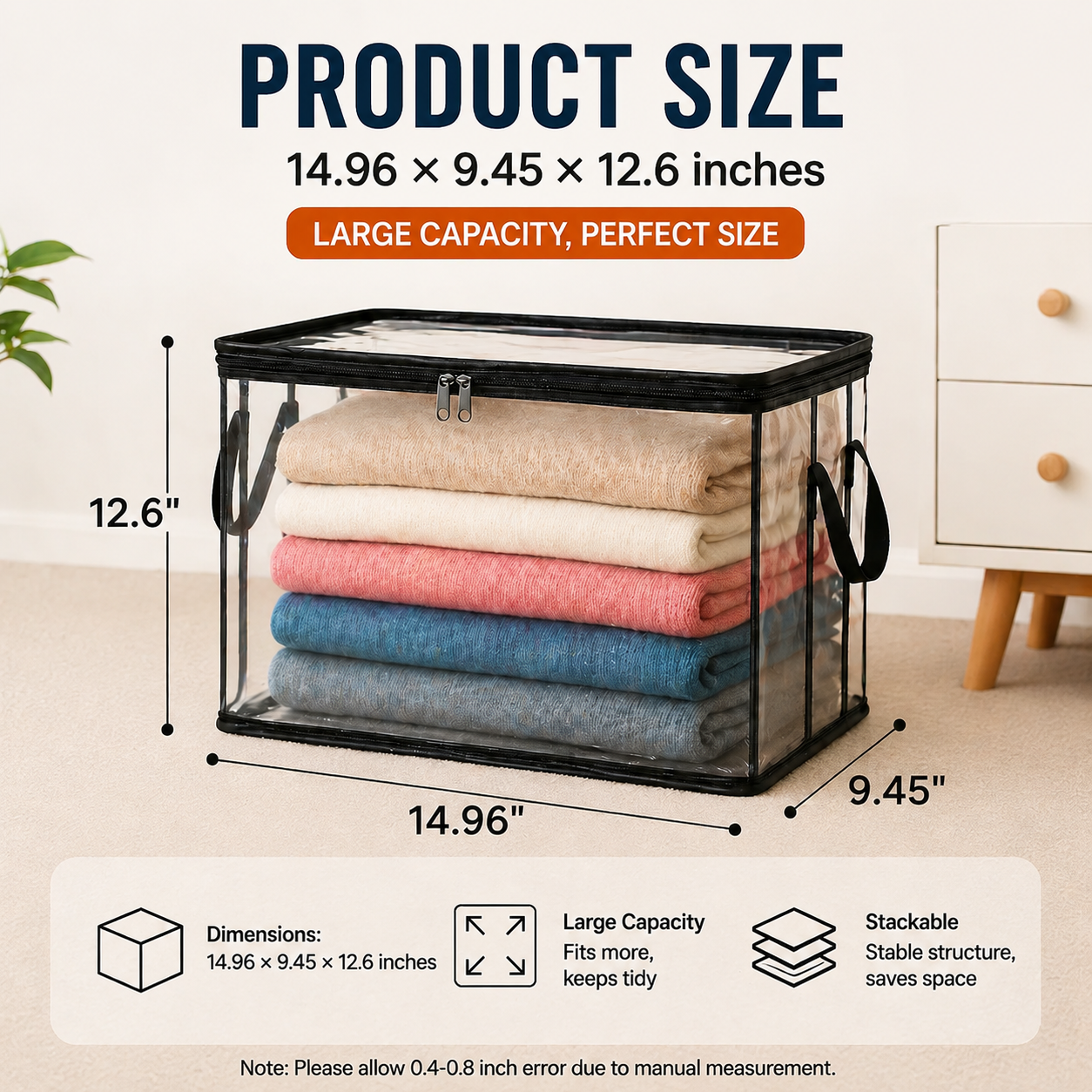 📦Large Heavy-Duty Thick Plastic Clear Storage