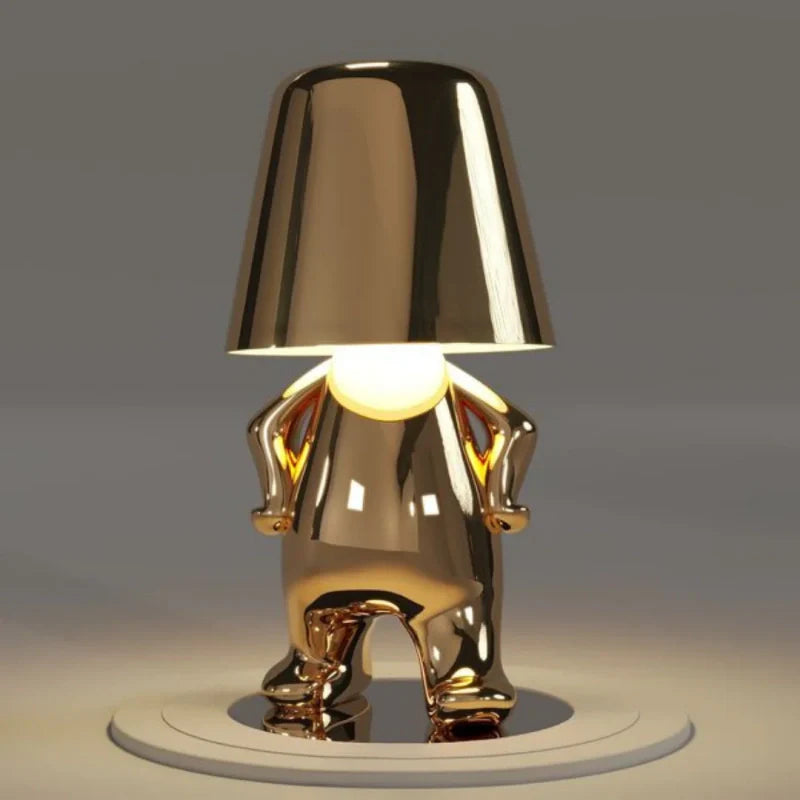 LumiThink – Elegant Gold Thinker Touch Lamp