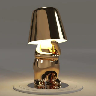 LumiThink – Elegant Gold Thinker Touch Lamp