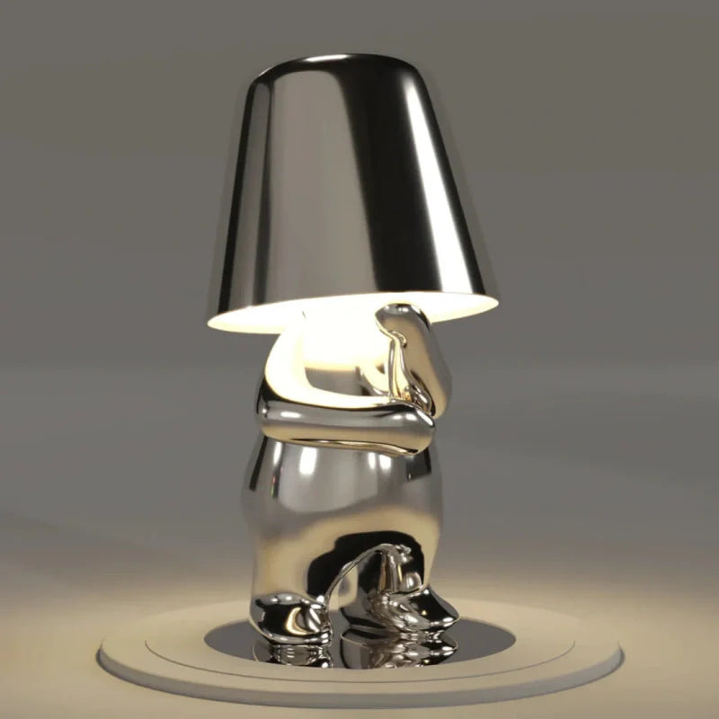 LumiThink – Elegant Gold Thinker Touch Lamp