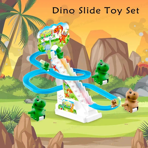 Electric Cute Dino Slide Racing Track Set With Light & Music