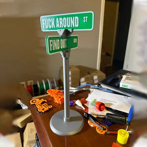 FunBoard - F Around Street Sign Desk Decoration