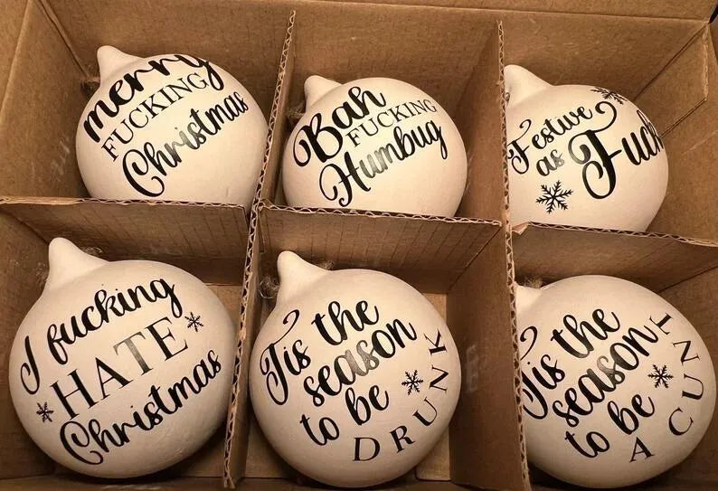 FestiveFizz - Funny Humorous Holiday Baubles