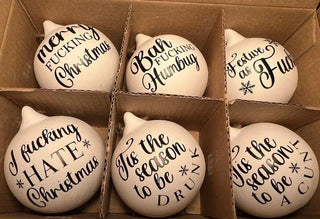 FestiveFizz - Funny Humorous Holiday Baubles